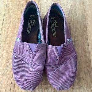 TOMS Shoes, Purple Corduroy, Womens Size 6.5